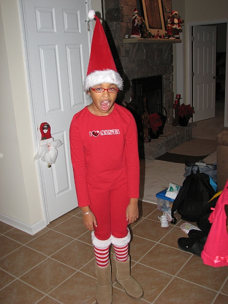 Xmas_2008_048.JPG - Note the hat.  Kass in traditional Christmas Day Morning fineness :-)