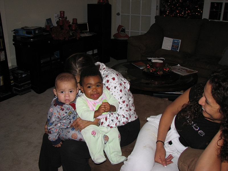 Xmas_2008_154.JPG - Back at the homestead, Nanna playing with Mikayla and the new arrivals.