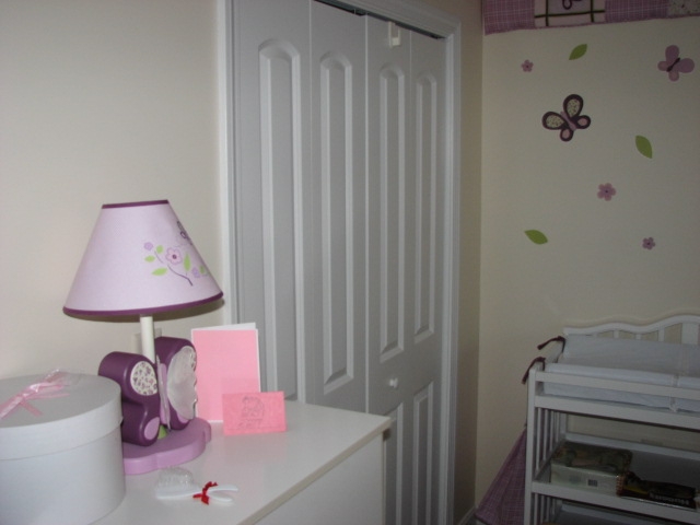 More_Mikayla_116.JPG - One side of Mikayla's room.  We chose the Cocalo "Sugar Plum" theme from Babies 'R Us