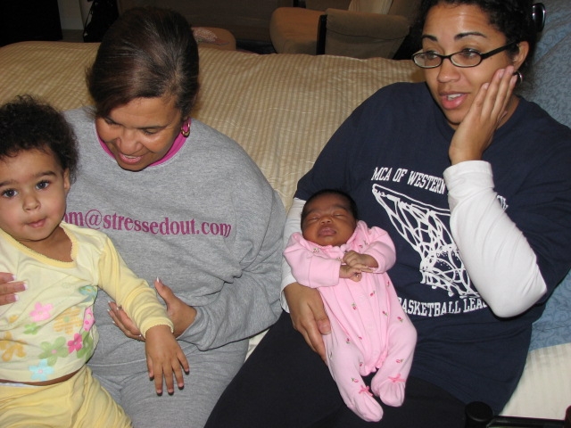 More_Mikayla_247.JPG - Auntie Khari and Cousin Ani came up for a short visit.  Ani loves babies, and Mikayla was no exception