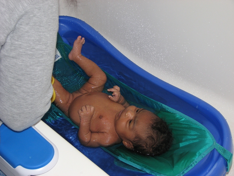 More_Mikayla_315.JPG - Okay, not her first bath, but the first one I witnessed.  I think she's going to be a quiet and happy bather.